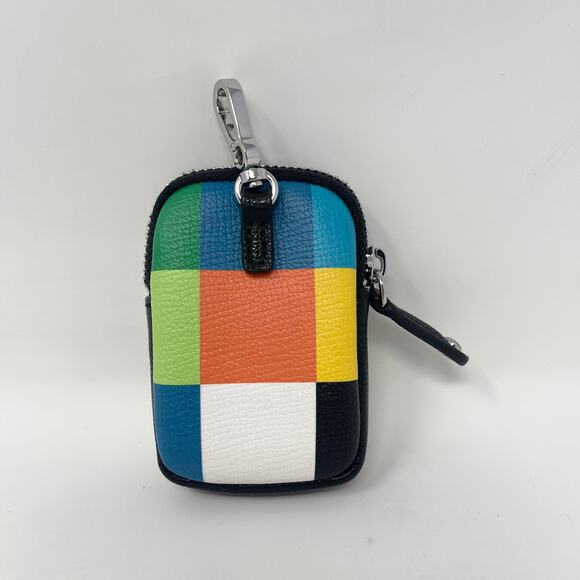 Karl Lagerfeld Paris Multi-Color Clip Pouch Coin Bag Earbuds Keys Pink Red Green - Picture 3 of 7